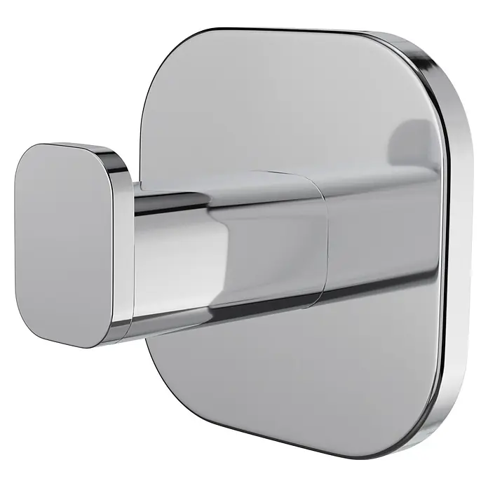 Venus Handtuchhaken Prag - Chrom, Glänzend - Polierter rechteckiger Wandhaken aus Chrom mit abgerundeten Kanten.