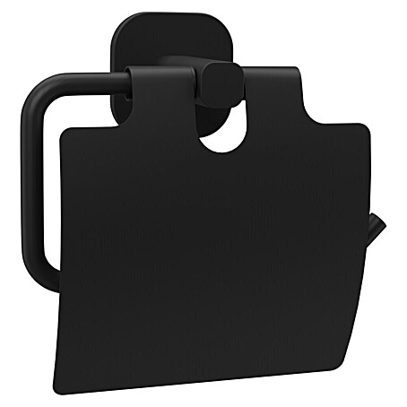 Venus Toilettenpapierhalter Prag (Schwarz, Matt, Mit Deckel)