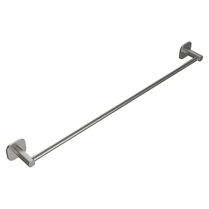Venus Badetuchhalter - Breite: 66,6 cm, Edelstahl, Matt - Handtuchhalter aus gebürstetem Metall, schräge Ansicht.
