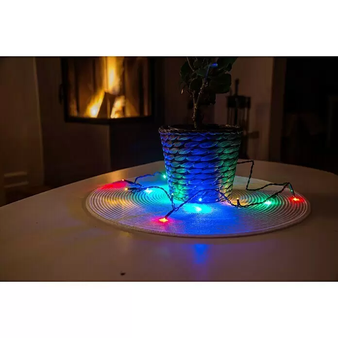 Konstsmide LED-Lichterkette Micro LED - Innen, Lichtfarbe: Mehrfarbig, Anzahl Leuchtmittel: 100 Stk., Netzbetrieben - Vorderansicht
