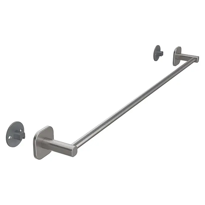 Venus Badetuchhalter - Breite: 66,6 cm, Edelstahl, Matt - Moderner Handtuchhalter aus gebürstetem Metall mit Montagehalterungen.