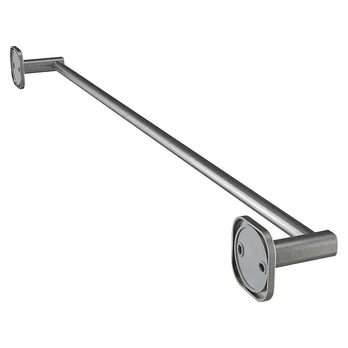 Venus Badetuchhalter - Breite: 66,6 cm, Edelstahl, Matt - Handtuchstange aus gebürstetem Metall mit rechteckigen Wandhalterungen.