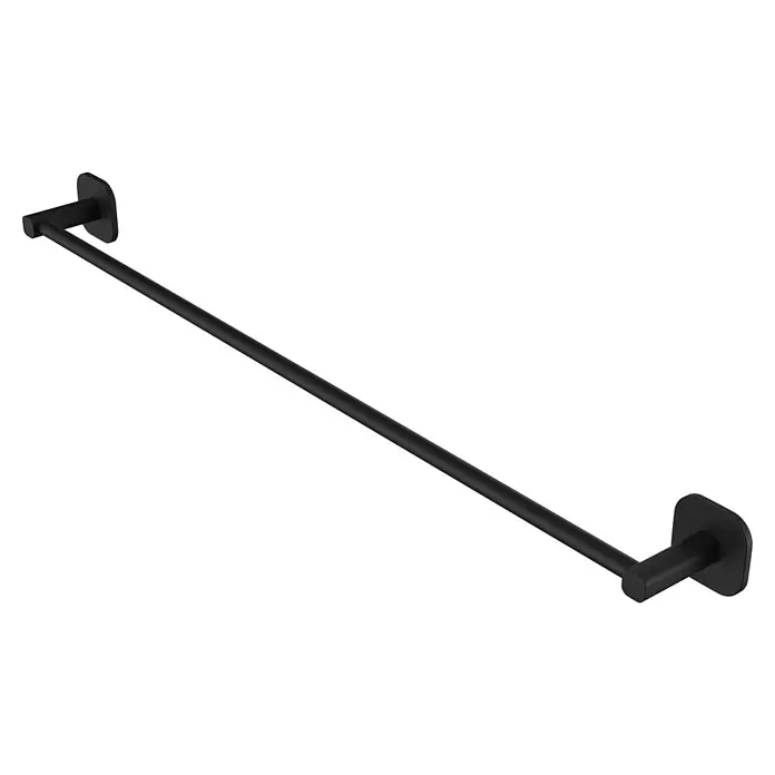Venus Badetuchhalter - Breite: 66,6 cm, Schwarz, Matt - Schwarze Handtuchstange aus Metall für das Badezimmer.