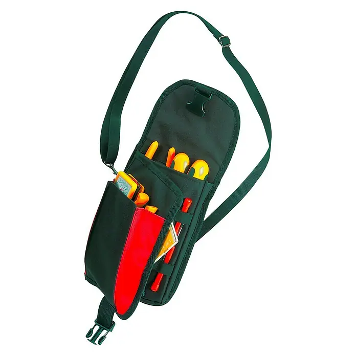 Plano Cinturón portaherramientas 556TB - Apto para: Utensilios pequeños - Bolsa de herramientas con correa para el hombro, llena de varias herramientas manuales, ideal para electricistas y aficionados al bricolaje.