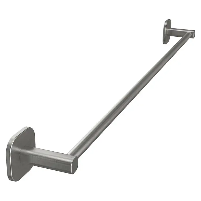 Venus Badetuchhalter - Breite: 66,6 cm, Edelstahl, Matt - Gebürsteter Metallhandtuchhalter mit rechteckigen Montageplatten.