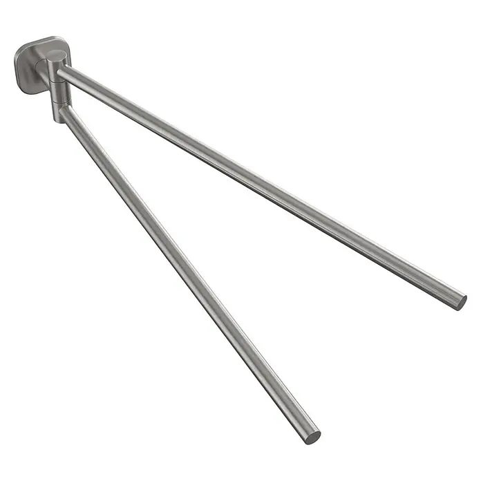 Venus Handtuchhalter Prag - Edelstahl, Matt - Gebürsteter Metall-Doppelschwenk-Handtuchhalter.