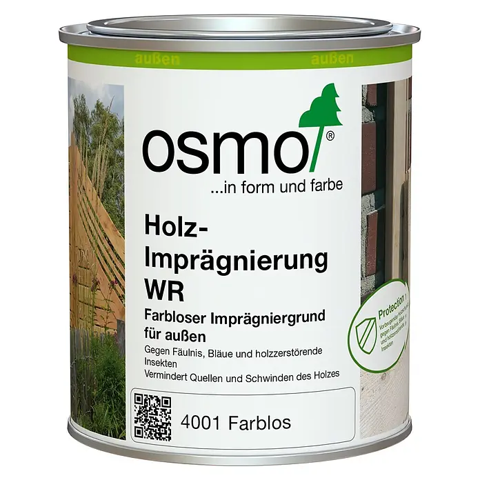 Osmo Holz-Imprägnierung WR - 750 ml, Farblos - Osmo Holz-Imprägnierung WR Dose, farblos. Schützt Holz im Außenbereich vor Fäulnis, Bläue und Insekten, mindert Quellen und Schwinden.