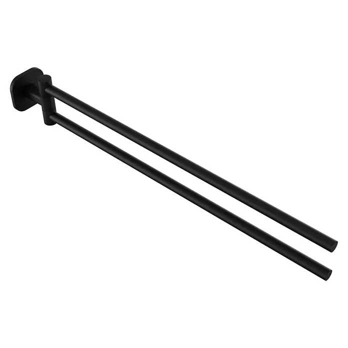 Venus Handtuchhalter Prag - Schwarz, Matt - Matt-schwarzer Doppel-Handtuchhalter, ideal fürs Bad.