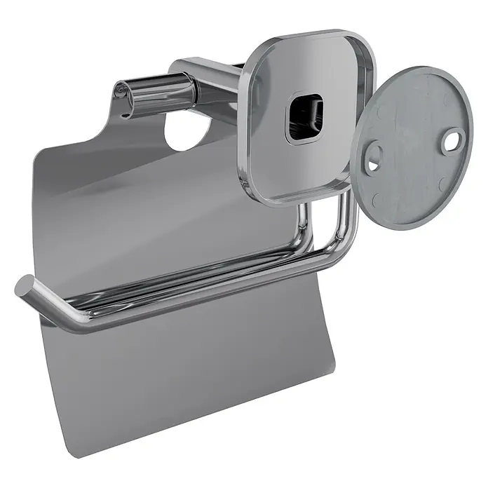 Venus Toilettenpapierhalter Prag - Chrom, Glänzend, Mit Deckel - Toilettenpapierhalter aus poliertem Chrom mit Schutzabdeckung.