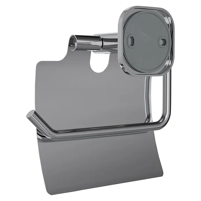 Venus Toilettenpapierhalter Prag - Chrom, Glänzend, Mit Deckel - Toilettenpapierhalter aus poliertem Chrom mit Klappe.