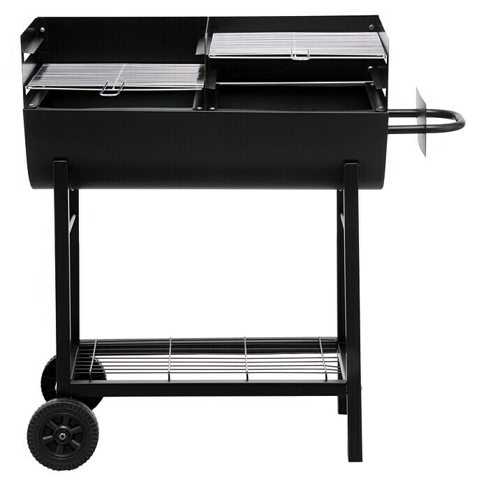 Tepro Holzkohlegrill DetroitSchwarz, Hauptgrillfläche: 2 x 35 x 37 cm Front View