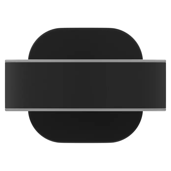 Venus Zahnputzbecher Prag - Edelstahl, Schwarz - Dunkelgraues, abgerundetes, rechteckiges Schild mit einem mittigen, horizontalen grauen Band.