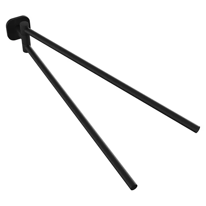 Venus Handtuchhalter Prag - Schwarz, Matt - Schwarzer matter schwenkbarer Doppeltuchhalter.
