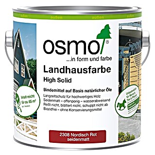 Osmo High Solid Landhausfarbe (Nordisch Rot, 2,5 l, Seidenmatt)