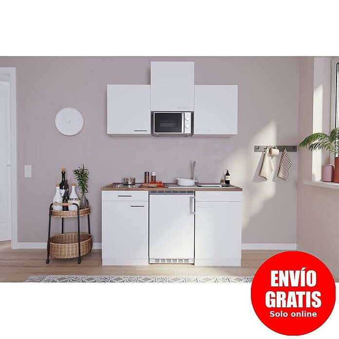Respekta Cocina (Ancho: 150 cm, Con placa vitrocerámica, Blanco)