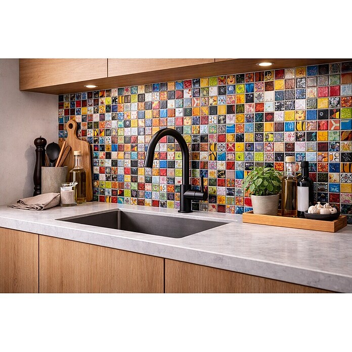 Mosaikfliese Quadrat Mix CG STAR (30 x 30 cm, Mehrfarbig, Glänzend)