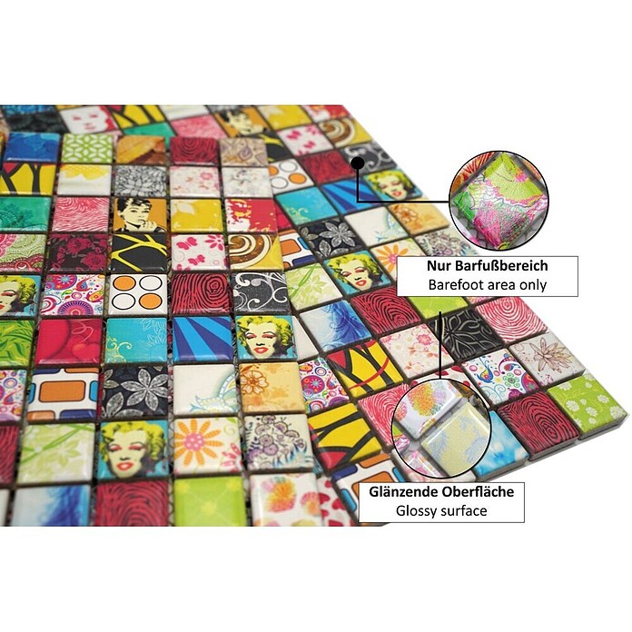 Mosaikfliese Quadrat Mix CG STAR (30 x 30 cm, Mehrfarbig, Glänzend)