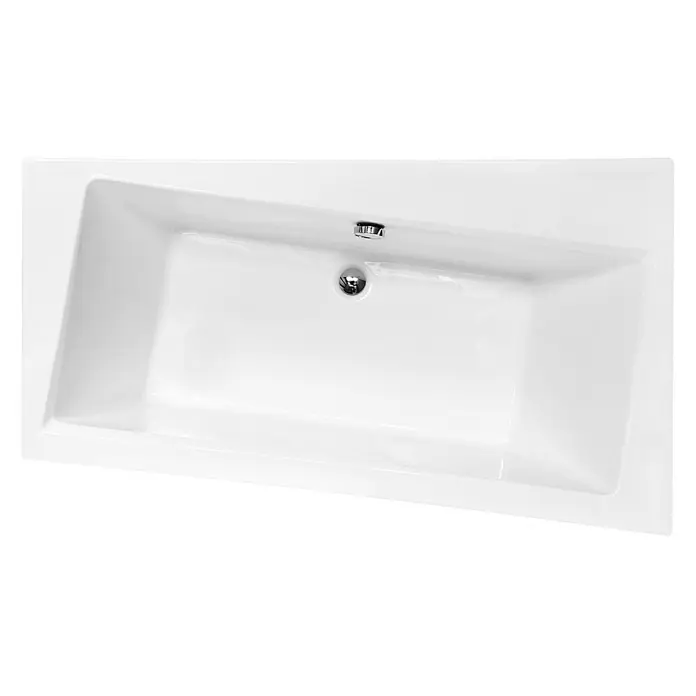 Bad Land Eckbadewanne INFINITY Acryl-Eckwanne 170 x 110 cm rechts Weiß, inkl. Styroporverkleidung - Sanitäracryl, Weiß - Weißes, rechteckiges Einbaubad mit Abfluss und Überlauf aus Chrom.