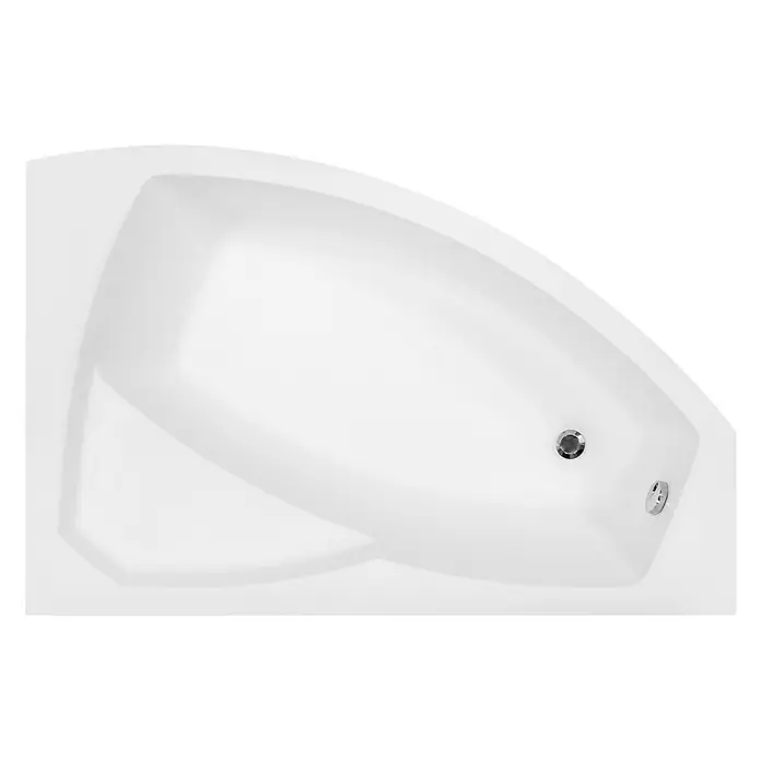 Bad Land Eckbadewanne RIMA Acryl-Eckwanne 140 x 90 cm rechts Weiß, inkl. Styroporverkleidung - Sanitäracryl, Weiß - Weiße Eckbadewanne mit integriertem Ablauf und Überlauf.