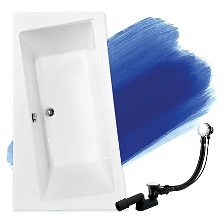 Bad Land  Eckbadewanne INFINITY Acryl-Eckwanne 170 x 110 cm links Weiß, inkl. Styroporverkleidung