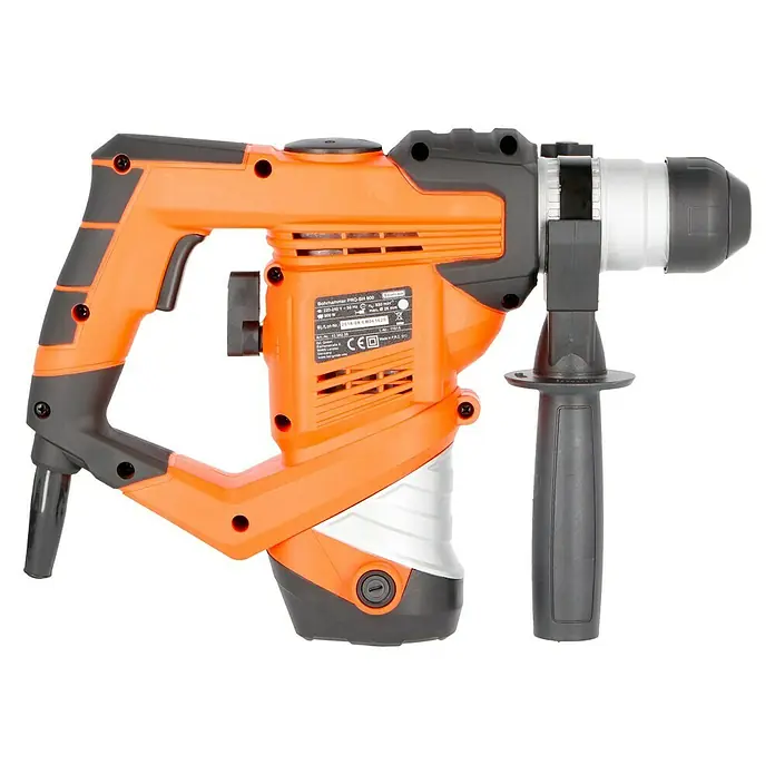Toolson Kombihammer Pro-BH 900 - 900 W, 3 J, SDS-Plus-Aufnahme - Abgebildeter Bohrhammer PRO-BH 900 mit orangefarbenem Gehäuse und schwarzem Griff für professionelle Bohrarbeiten.