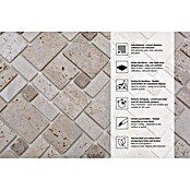 Selbstklebemosaik Travertin SAM 4CM14 (30,5 x 30,5 cm, Naturstein, Mix Beige)