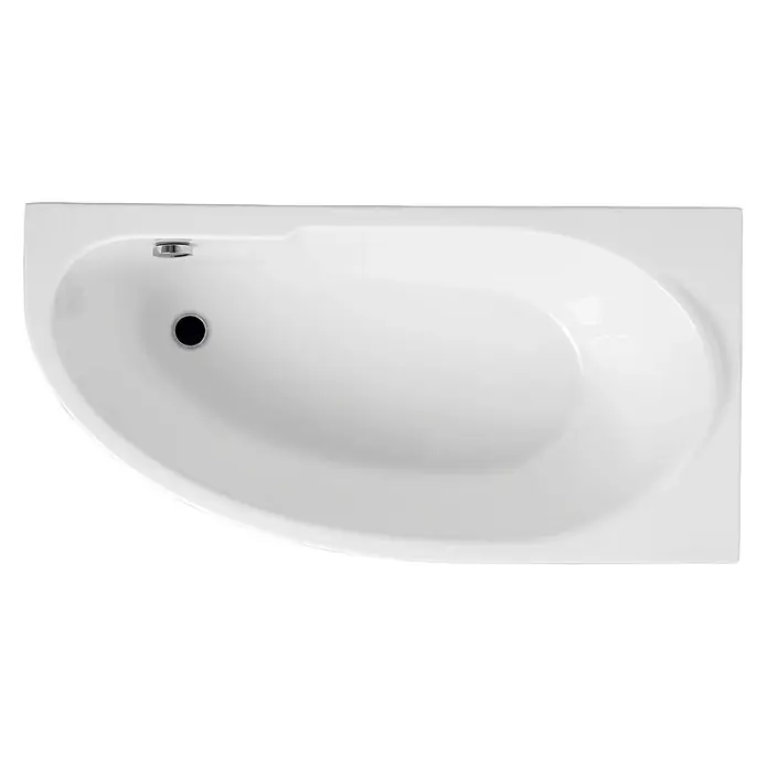 Bad Land Eckbadewanne MIKI Acryl-Eckwanne 140 x 70 cm rechts Weiß - Sanitäracryl, Weiß - Weiße Eckbadewanne mit Abfluss und Überlauf.