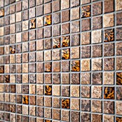 Mosaikfliese Quadrat Crystal Mix XCM M790 (30 x 30 cm, Beige, Glänzend)