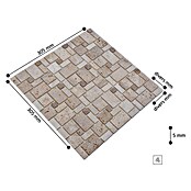 Selbstklebemosaik Travertin SAM 4CM14 (30,5 x 30,5 cm, Naturstein, Mix Beige)