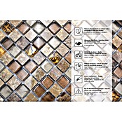 Mosaikfliese Quadrat Crystal Mix XCM M790 (30 x 30 cm, Beige, Glänzend)