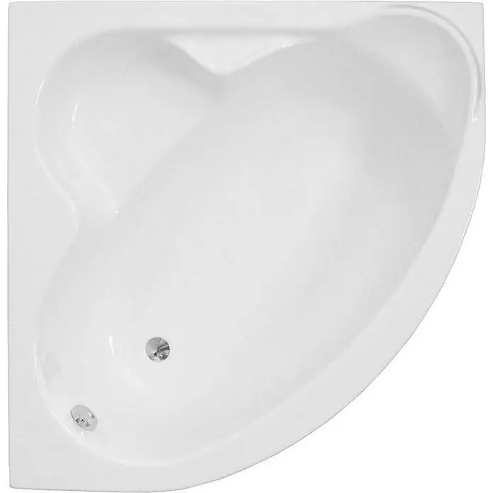 Bad Land Eckbadewanne STANDARD Acryl-Eckwanne 120 x 120 cm Weiß - Sanitäracryl, Weiß - Weiße Eckbadewanne mit geformtem Innenraum und zwei Chromabflüssen.