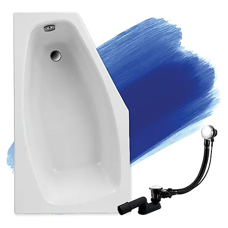 Bad Land  Eckbadewanne MARIKA Acryl-Eckwanne 140 x 80 cm links Weiß