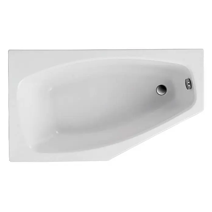 Bad Land Eckbadewanne MARIKA Acryl-Eckwanne 140 x 80 cm links Weiß - L x B: 140 x 80 cm, Sanitäracryl, Weiß - Weiße Eckbadewanne mit Abfluss und Überlauf.