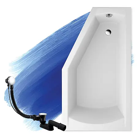 Bad Land  Eckbadewanne SELENA Acryl-Eckwanne 150 x 90 cm rechts Weiß