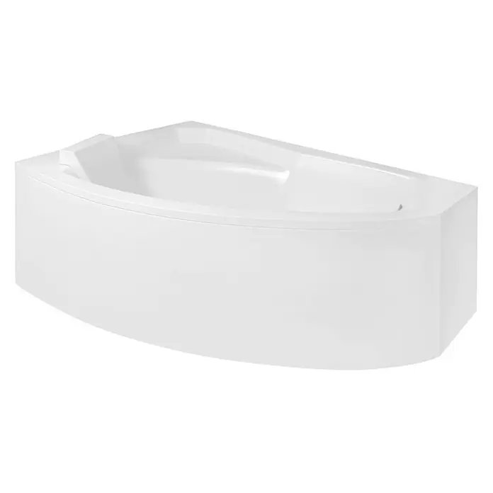 Bad Land Eckbadewanne RIMA Acryl-Eckwanne 150 x 95 cm links Weiß, inkl. Acrylschürze - Sanitäracryl, Weiß - Weißes Eckbadewanne mit gebogener Frontverkleidung.