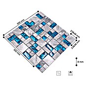 Mosaikfliese Crystal Mix XCM MC589 (30 x 30 cm, Grau, Glänzend)