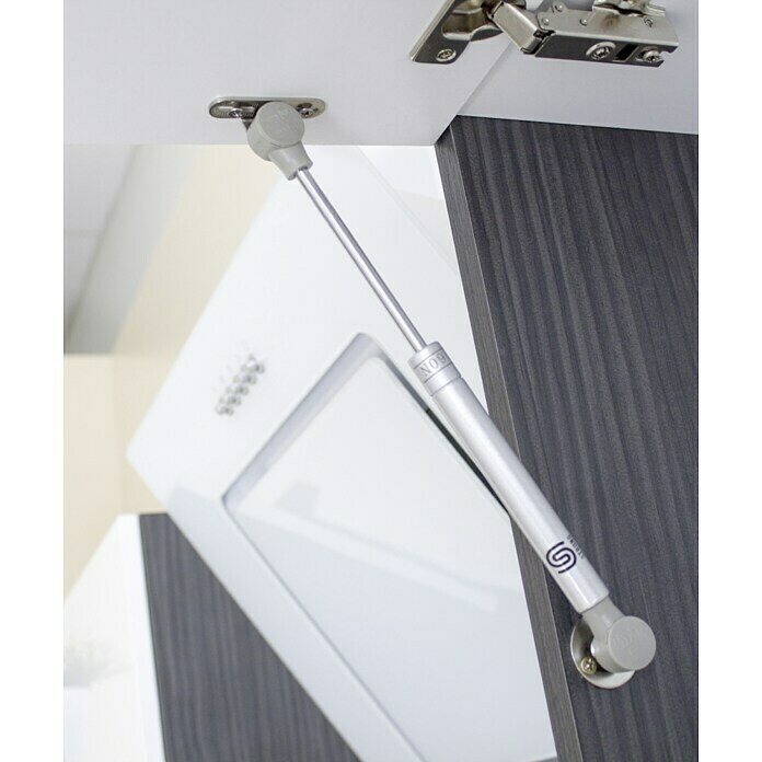 Respekta Premium Composición de cocina (Ancho: 280 cm, Con dispositivos eléctricos, Blanco de alto brillo)