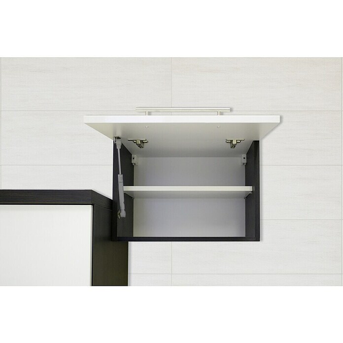 Respekta Premium Küchenzeile RP300EGCBO (Breite: 300 cm, Mit Elektrogeräten, Grau Hochglanz)