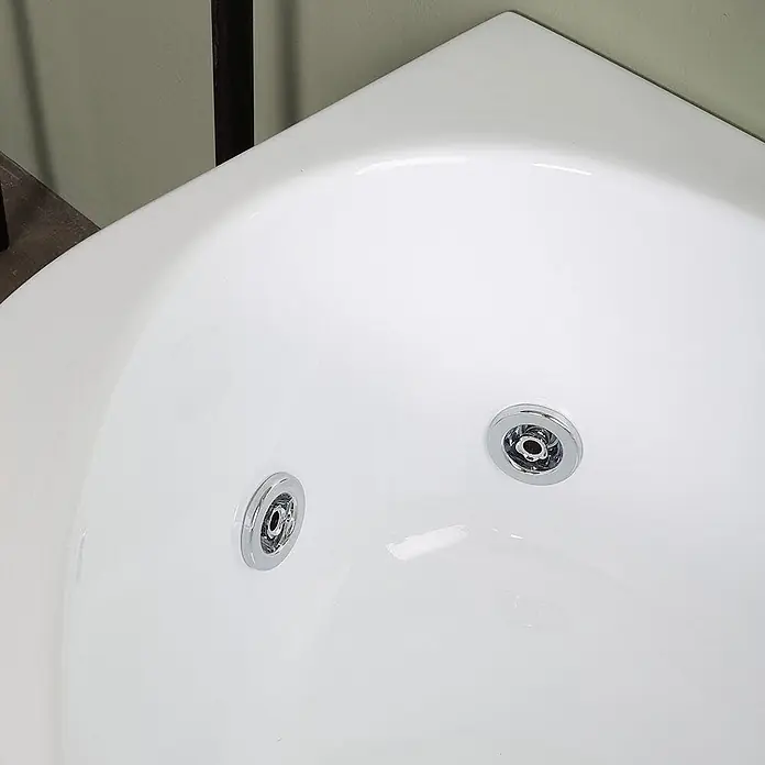 Kiamami Valentina Badewanne - 1.500 x 1.000 cm, ABS-Kunststoff und Acryl, Weiß - Weiße Badewanne mit zwei Chromdüsen.
