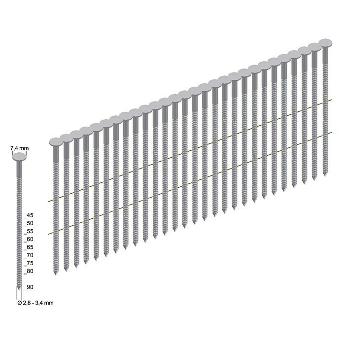 Prebena Coilnagel Typ CNW Verzinkt RingschaftLänge: 65 mm, 1.000 Stk. Unknown