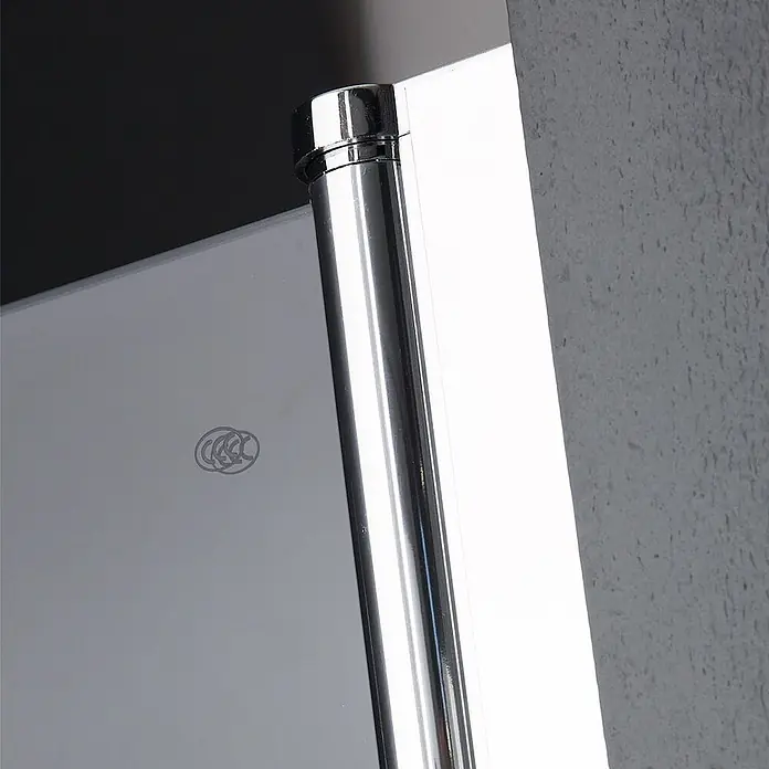 Kiamami Valentina Nischendusche - 50 x 1.900 cm, Transparent, 6 mm - Verchromtes Scharnier oder vertikales Profil an einer Duschkabine aus Klarglas.