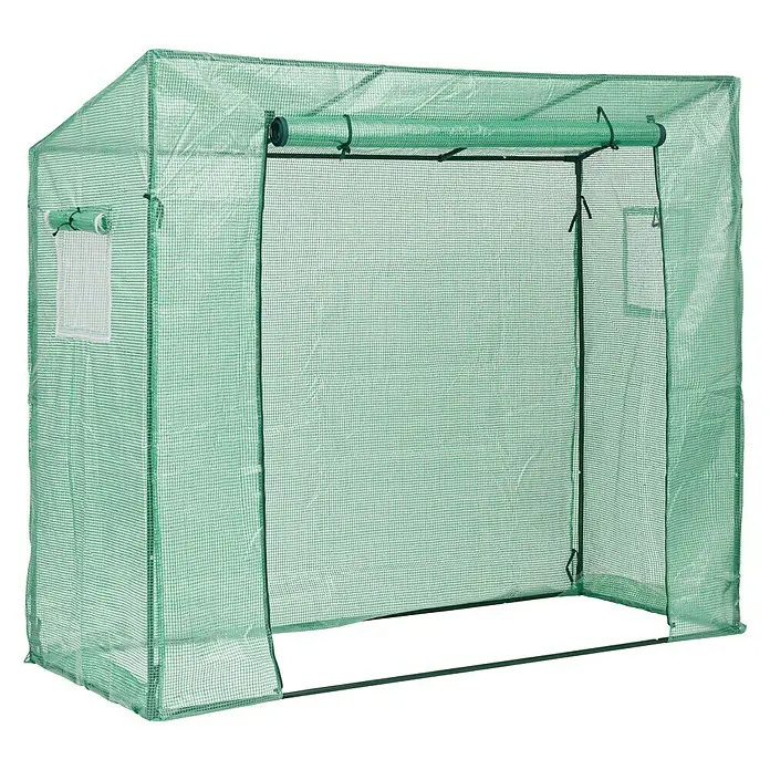 Gardol Gewächshaus - Außenmaß inkl. Dachüberstand (B x T): 77 x 200 cm, Grün - Ein geräumiges, tragbares Gewächshaus mit einer grünen, durchsichtigen Plane, ideal für den Anbau von Pflanzen im Innenbereich.