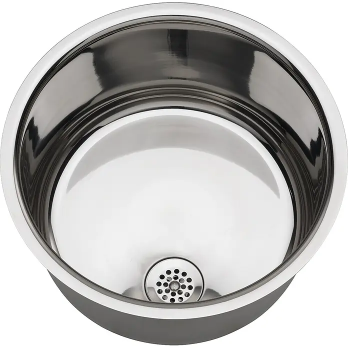 KWC Waschbecken KWC - Edelstahl - Rundes Edelstahlspülbecken mit Bodenablauf.