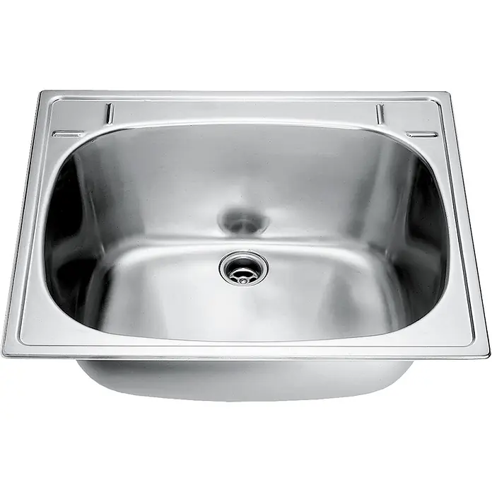 KWC Einbauwaschbecken SIRIUS - 26 x 50 cm, Edelstahl - Einzelnes Edelstahl-Spülbecken mit zentralem Abfluss.
