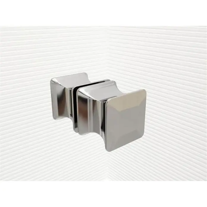Glaszentrum Hagen Eckdusche 80x80x195 cm DEMETER EckDuschkabine inkl. Tasse - 80 x 80 x 195 cm, Imprägniert, Farblos, Stärke: 8 mm - Polierter Chrom-Zierknauf mit quadratischen Enden und verjüngtem, tailliertem Mittelteil.