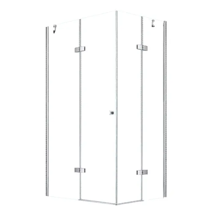 Glaszentrum Hagen Eckdusche 100x80x195 cm DEMETER EckDuschkabine inkl. Tasse + Siphon - 80 x 100 x 195 cm, Imprägniert, Farblos, Stärke: 8 mm - Eck-Duschkabine aus Klarglas mit silbernen Metallprofilen und Scharnieren.