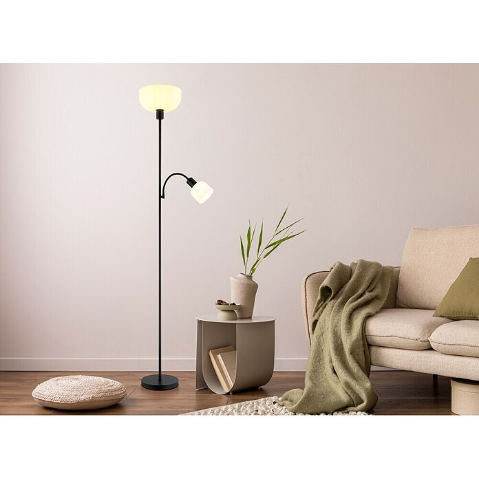 Globo Lámpara de pie Hinton (Negro, Altura: 178,7 cm, Portalámparas: E27) | BAUHAUS