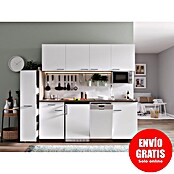 Respekta Composición de cocina (Ancho: 225 cm, Con placa vitrocerámica, Blanco)