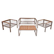 Garden Pleasure Loungemöbel-Set Florence (4 -tlg., Aluminium, Polywood, Champagner) | BAUHAUS