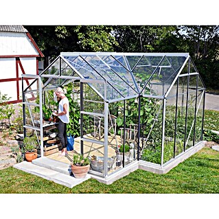 Vitavia Gewächshaus Sirona (Außenmaß inkl. Dachüberstand (B x T): 383 x 383 cm, 3 mm, Aluminium)